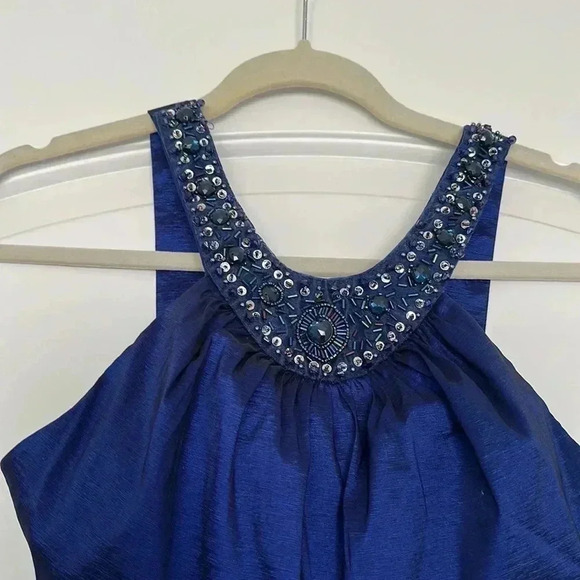 NWT R&M Richards Formal Royal Blue Maxi Dress Prom Homecoming Sequins Beads Sz 6 - Picture 6 of 11